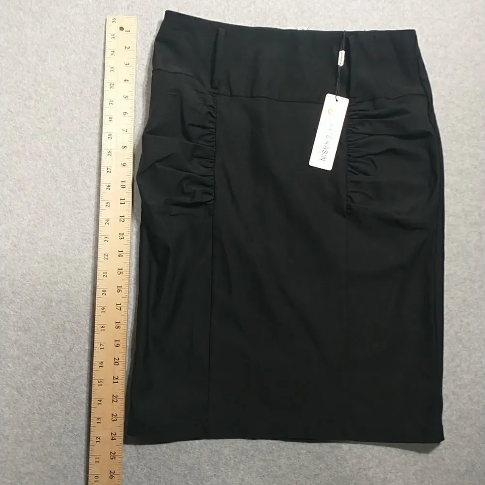 Kate Kasin Pencil Skirt Women's Black Business Professional SIZE Large .